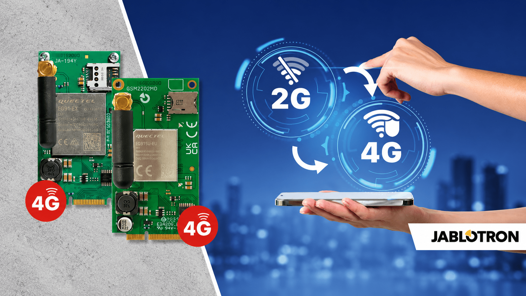 JABLOTRON JA-192Y wird eingestellt: Jetzt auf 4G-Kommunikatoren umsteigen