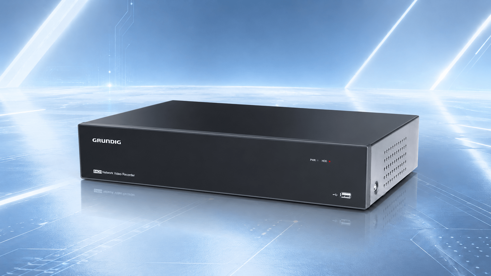 Grundig GU-RN-AP8864N: 64-Kanal Netzwerk-Videorekorder mit RAID und KI-Funktionen